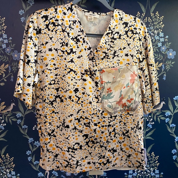 Celine Tops - Céline NWT printed floral silk/satin top